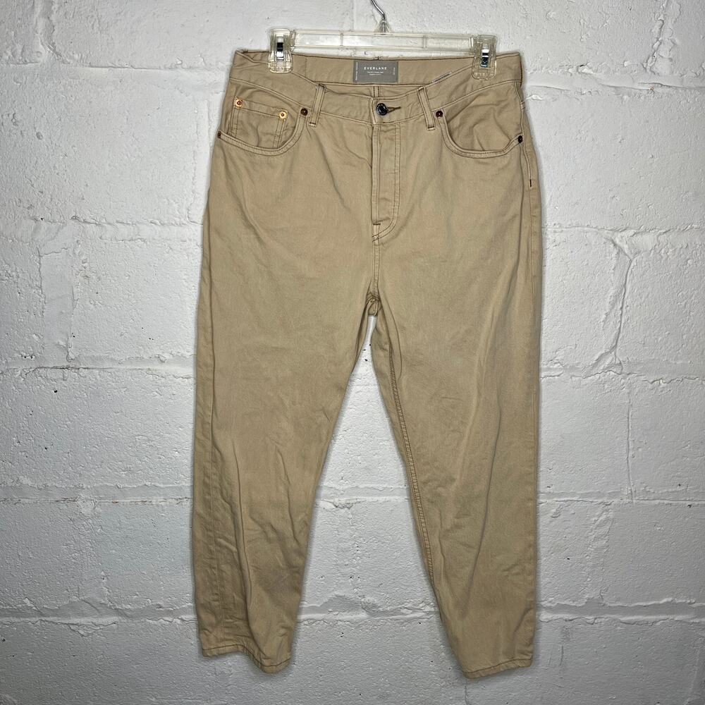 Everlane Women's The 90s Cheeky‎ Jean Button Fly Cream Organic Cotton Sz 29 Crop